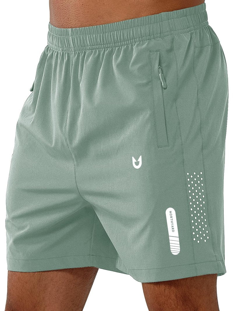 NORTHYARD Men's Athletic Running Shorts Gym Workout 7"/9"/5" Quick Dry Lightweight Sports Basketball Tennis 3 Zipper Pockets LODENFROST-5inch 3XL