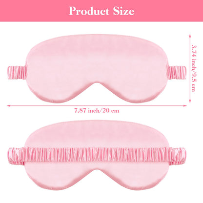 2 Pack Sleep Mask Silk Eye Mask Cover for Sleeping, Soft Satin Blindfold with Elastic Strap, Comfortable Night Sleeping Mask for Women Men (Black, Pink)