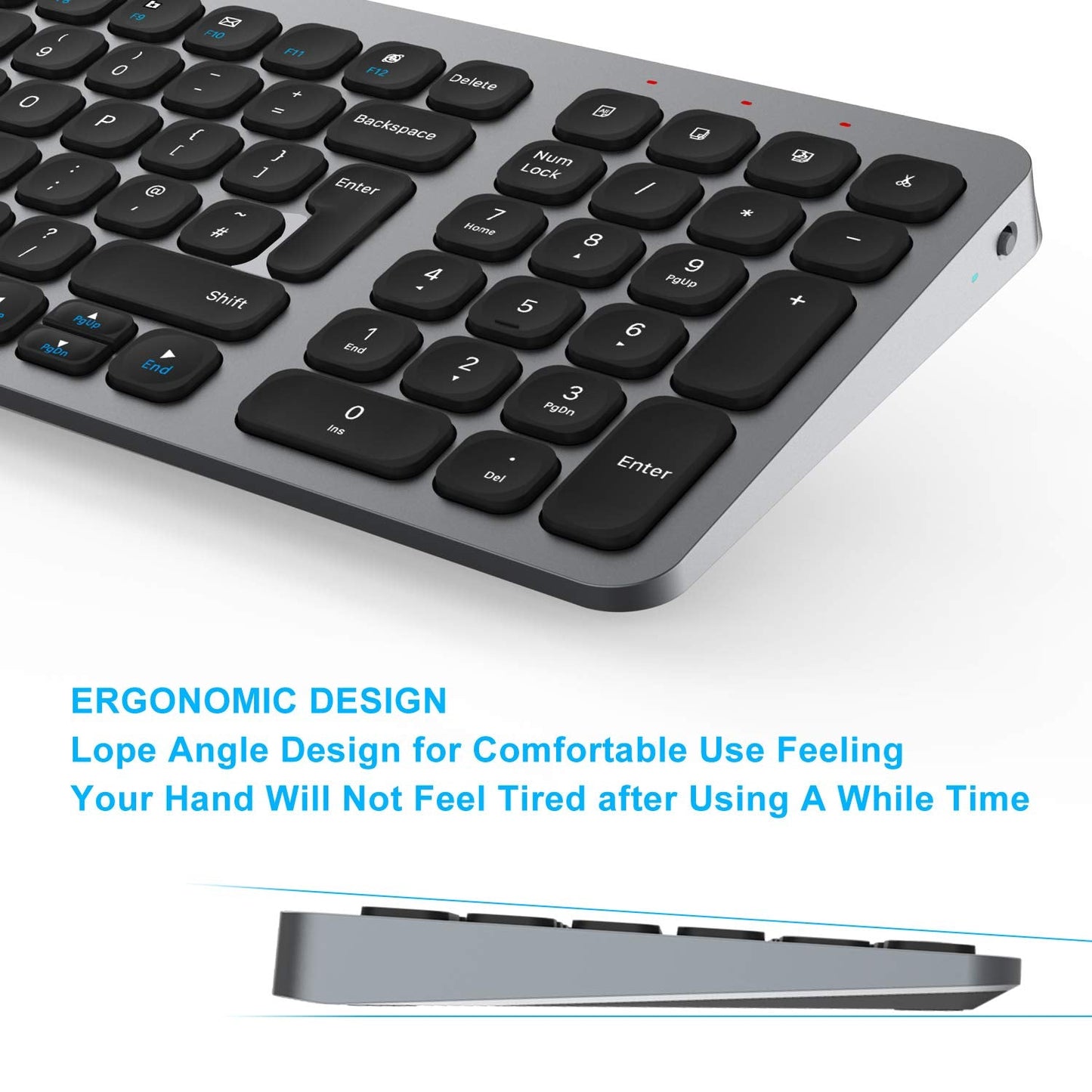 LeadsaiL Wireless Keyboard and Mouse Set, Wireless USB Mouse and Compact Computer Keyboards Combo, QWERTY UK Layout for HP/Lenovo Laptop and Mac