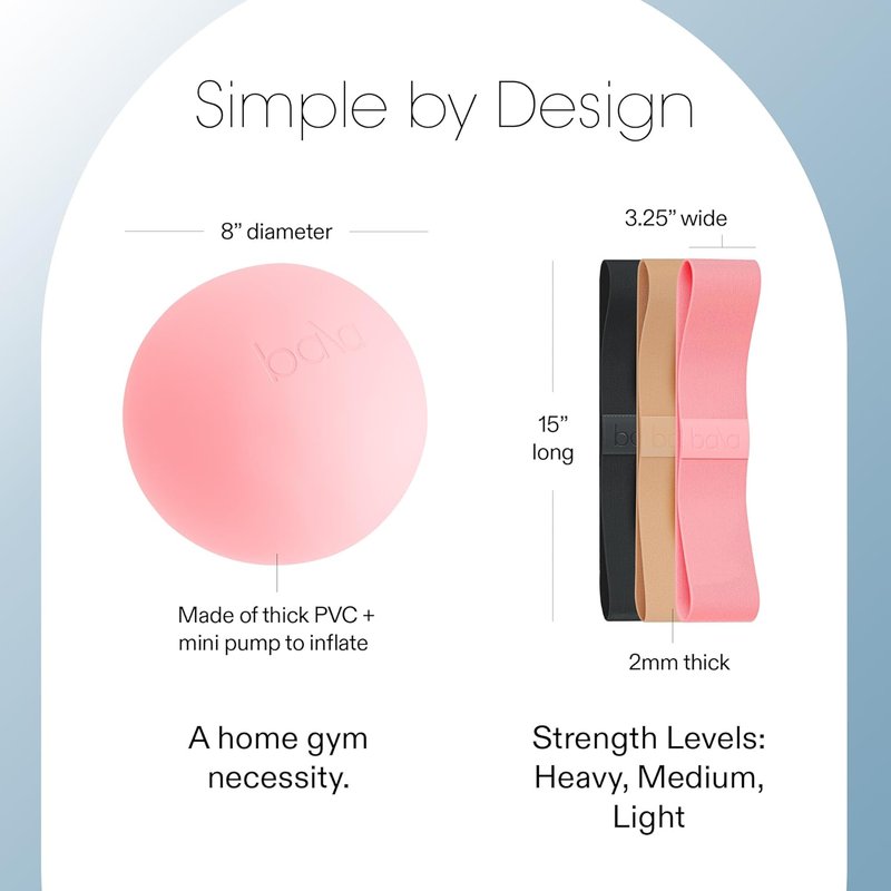 Bala Bands & Bala Balls Home Workout Equipment Bundle - Blush | Fitness Essentials for Effective Workouts