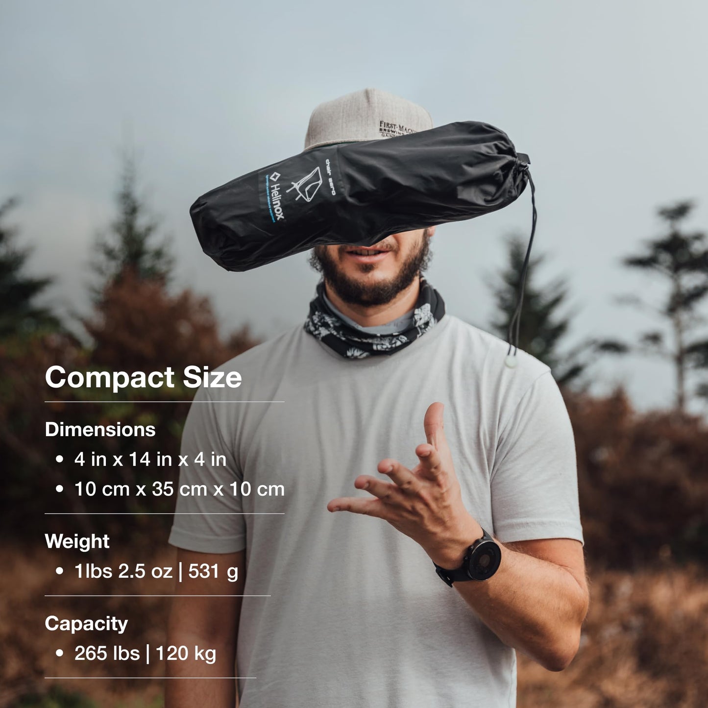 Helinox Chair Zero Ultralight Compact Camping Chair Black, 1.1lbs Outdoor Chairs, Folding Chairs for Outside, Hiking, Backpacking, Camping, Adventures