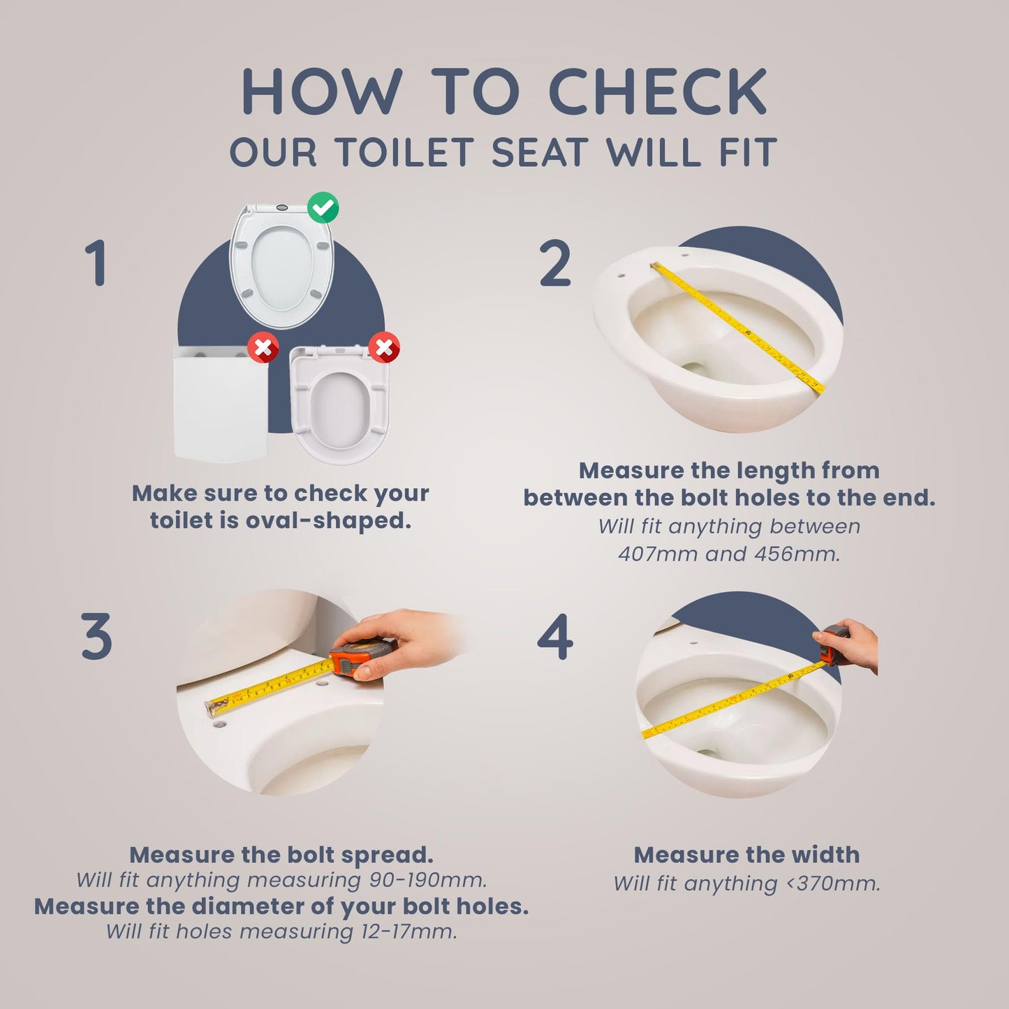 CUQOO Oval Toilet Seat Soft Close with Quick Release Hinges - Adjustable White Seat for Modern Bathrooms, Durable Anti-Slip Easy-to-Clean and Universal Fit Design for Standard O-Shape Toilets
