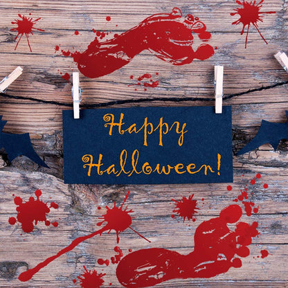 Halloween Decorations 126 PCS Halloween Window Clings, 8 Sheets Bloody Handprint Footprint Halloween Wall Decal Floor Clings with Tattoo Stickers, Scary Halloween Decoration Window Stickers