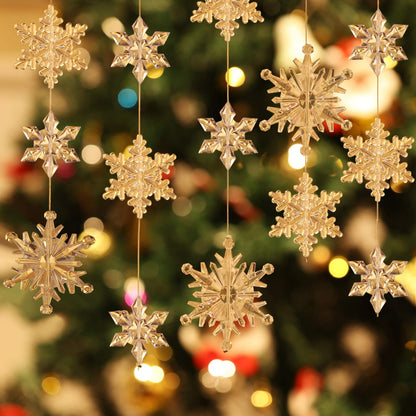 Boao Clear 45 Pcs Acrylic Clear Christmas Snowflakes Ornaments Crystal Hanging Snowflake Ornaments for Christmas Tree Winter Indoor Home Room Decoration Xmas Wonderland Theme Party, 3 Styles