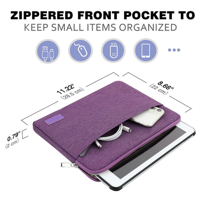 MoKo 9-11 Inch Tablet Sleeve Bag Carrying Case Fits New 11 inch iPad Air M3, iPad A16 2025, iPad Pro 11 M4/Air M2, iPad Air 5/4/3th, iPad 10/9/8/7th, Purple