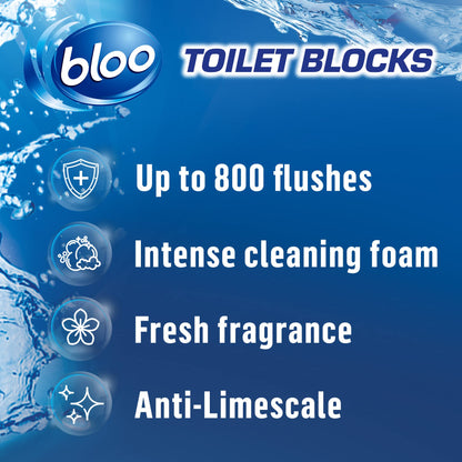 Bloo Toilet Block Original Blue, Coloured Water In Tank Blocks, Letterbox Sized Recyclable Box,16 x Cleaning blocks 800g
