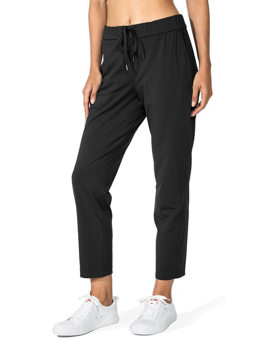 G Gradual Women's Pants with Deep Pockets 7/8 Stretch Sweatpants for Women Athletic, Golf, Lounge, Work (Black, 3X-Large)