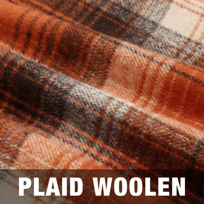 Orange Skirt Halloween Clothes for Women 2025 Outfits High Waisted Knee Length Bodycon Burnt Orange Plaid Skirt with Slit, Orange, M