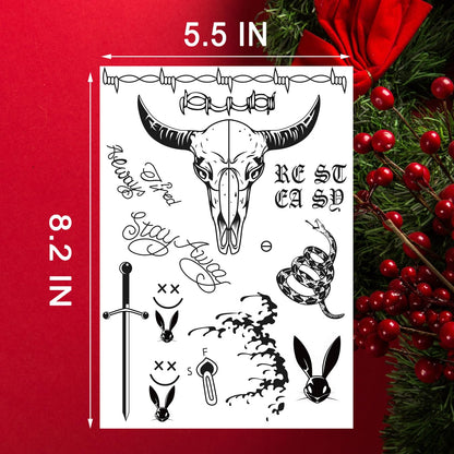 Halloween Temporary Face Tattoos, Fake Tattoo Stickers