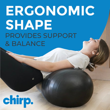 Chirp Cloud Peanut Mobility Ball for The Back, Physical Therapy Massager for Adults, Exercise Balance Ball, Sensory Therapy Toys for Autism & ADHD - 2 Pack (Mint 100x50cm, Black 60x30cm