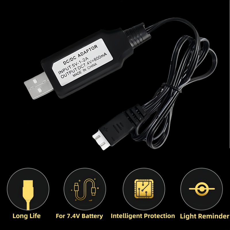 Cecicebb Airsoft Battery 1800mAh 7.4V Lipo Battery Pack with Mini Tamiya Plug 30C Rechargeable 2S Lipo Batteries for Airsoft Model Rifle