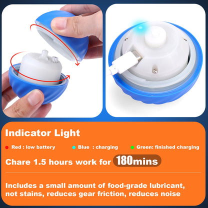 BABORUI Interactive Dog Toys, Moving Dog Toy Ball with Cover, Self Rolling Dog Ball for Small/Medium/Large Dogs, Automatic Dog Toys to Keep Them Busy (Large Blue)