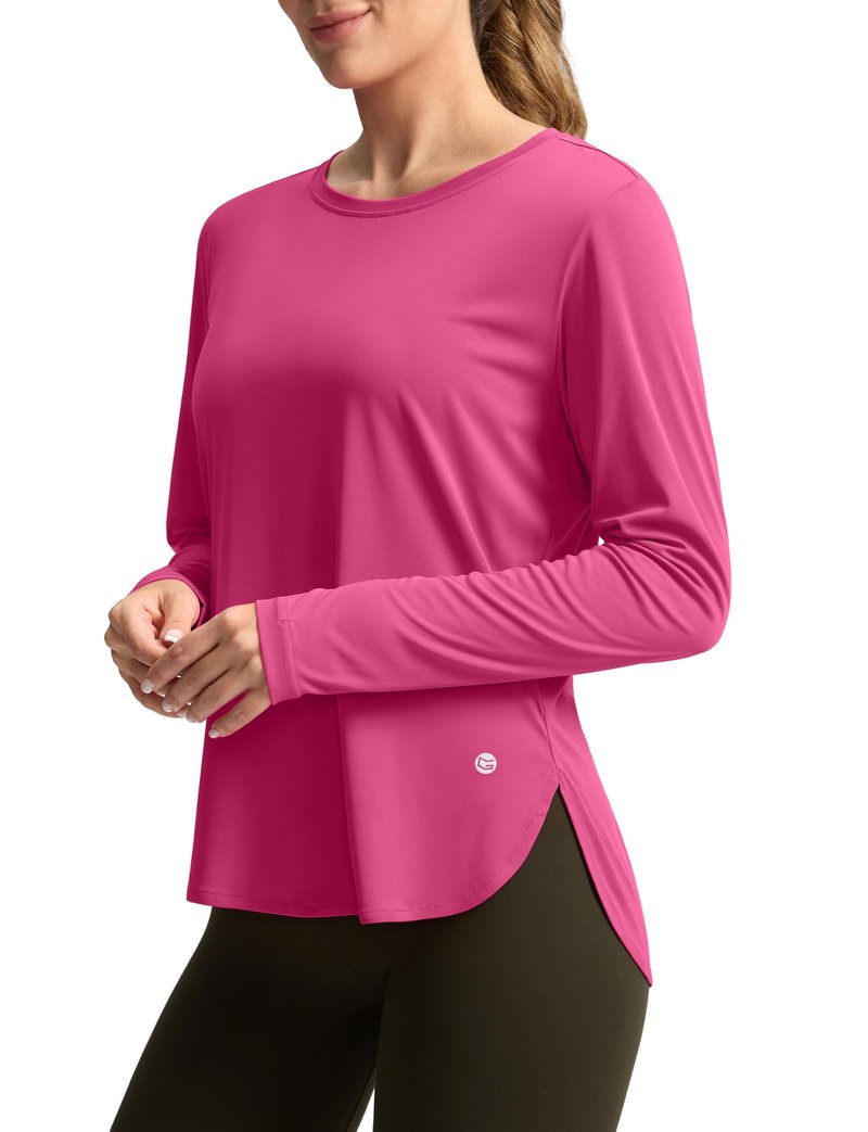 Women's Sun Shirts UPF 50+ Long Sleeve UV Protection Shirt Lightweight Quick Dry Workout Hiking Tops for Women(Granita Pink,S)
