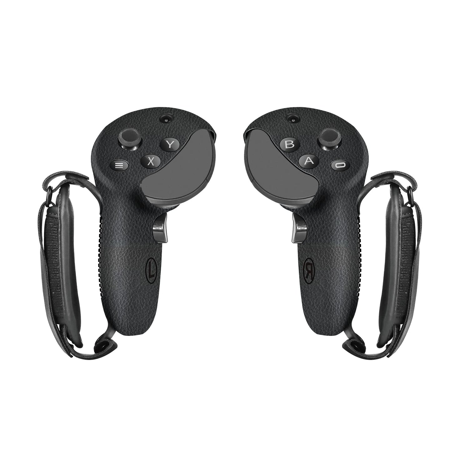 Globular Cluster Silicone Grips for Meta Quest Pro Controllers - Come with PU Leather Cushion Pad - More Comfortable (Black)