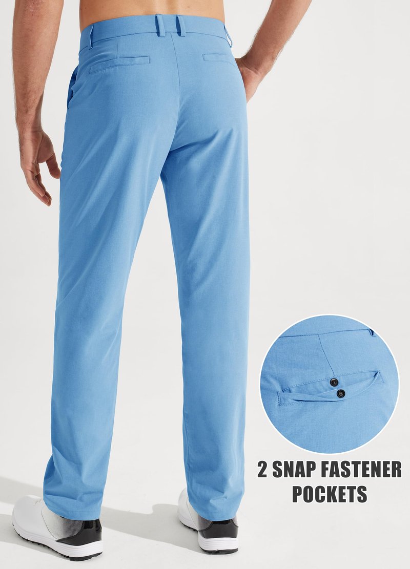 Libin Mens Golf Pants Stretch Work Dress Pants 30" Quick Dry Lightweight Business Casual Pant for Men Comfy Water Resistant with Pockets, 34W x 30L Brilliant Blue