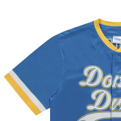 Disney Donald Duck Men's Baseball Jersey - Mens Classic Donald Duck Mesh Button Down Baseball Jersey Donald Duck Fashion Shirt (Blue, X-Large)