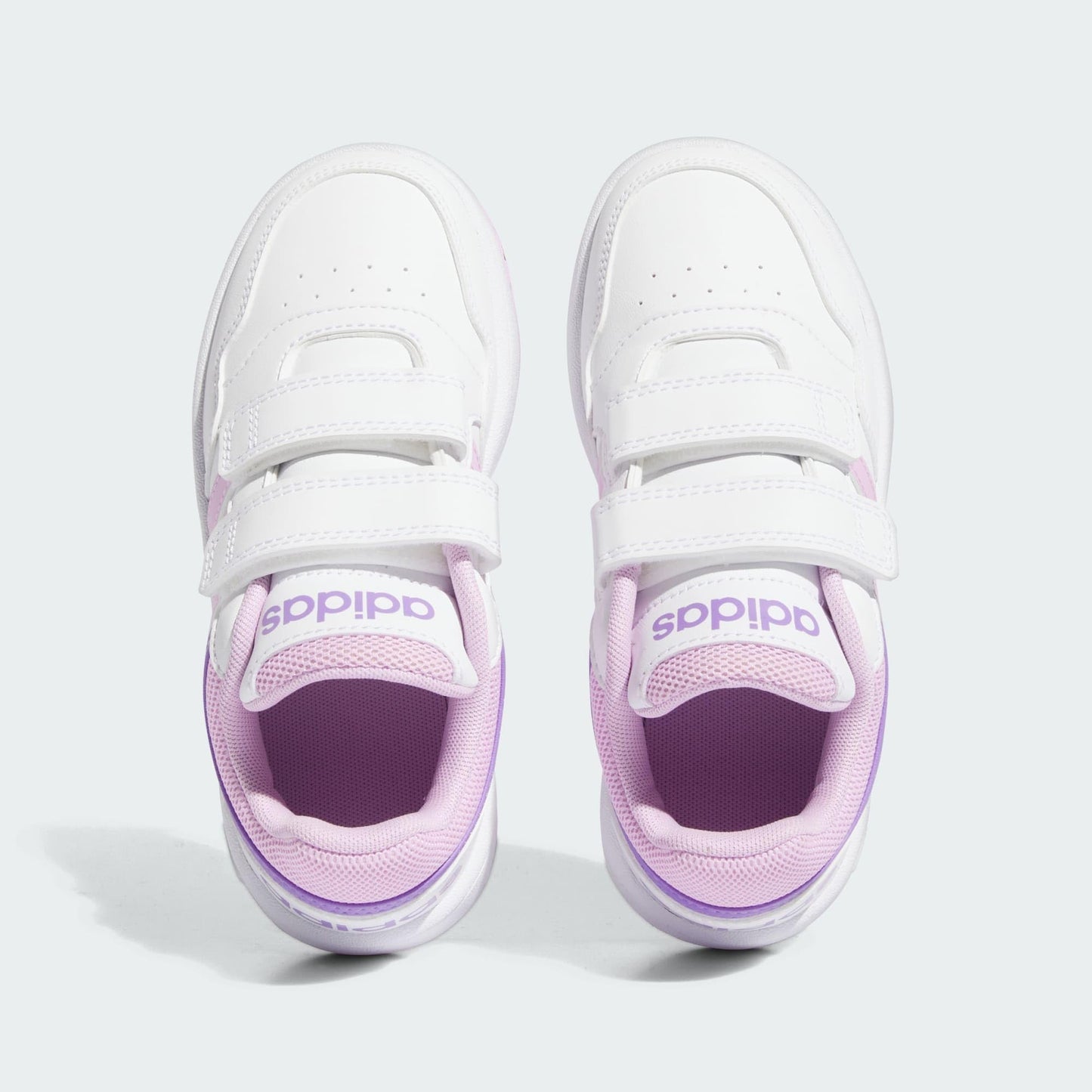 adidas Hoops Lifestyle Basketball Hook-and-Loop Shoes, Cloud White/Lilac/Violet Fusion, 2.5 UK