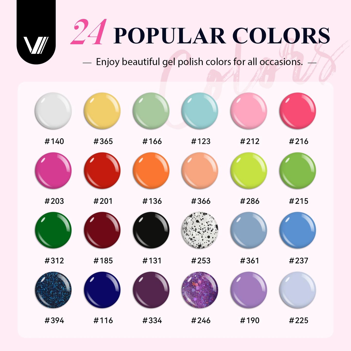 VANREESA 42 Pcs Gel Nail Polish Kit with U V Light 24 Popular Colors Gel Polish Nail Kit Green Blue Purple Pink Orange Complete Nail Kit with Manicure Tools Gifts for Women Girls