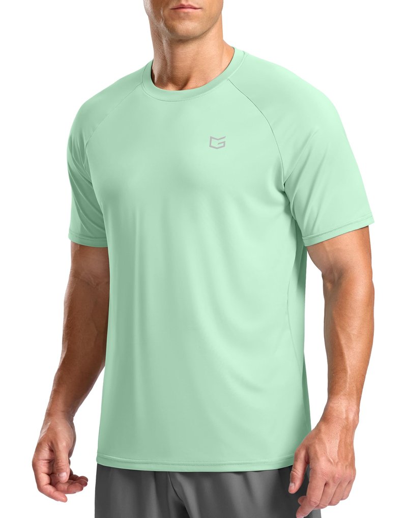 G Gradual Men's Athletic Workout T-Shirts Moisture Wicking Cooling Running Shirts Short Sleeve Performance Tee for Gym Tennis(Mint Green,M)