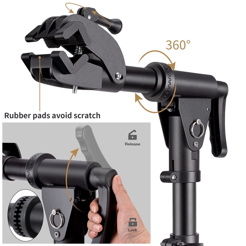 CHEPARK Bike Repair Stand (Max 88lbs) - Bench Mount Bike Workstand - E Bike Repair Stand Shop Home Mechanics for Mountain Bike and Road Bike (Black-Bench)