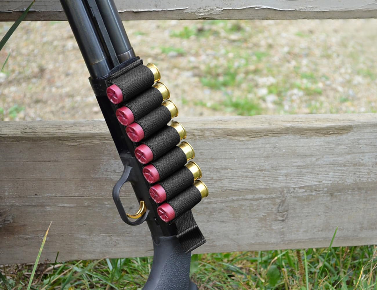 Dragonjie 6 Packs 7 Rounds Shell Card Holder Cartridge Pouches | 12/20 Ga Side Saddle Shell Carrier for Rifle Shotgun Cartridge | with Molle Utility Pouch Hook and Loop