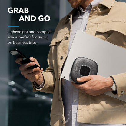 Anker PowerConf Speakerphone, Zoom Certified Conference Speaker with 6 Mics, 360° Enhanced Voice Pickup, 24H Call Time, Bluetooth 5.3, USB C, Compatible with Leading Platforms for Personal Workspaces