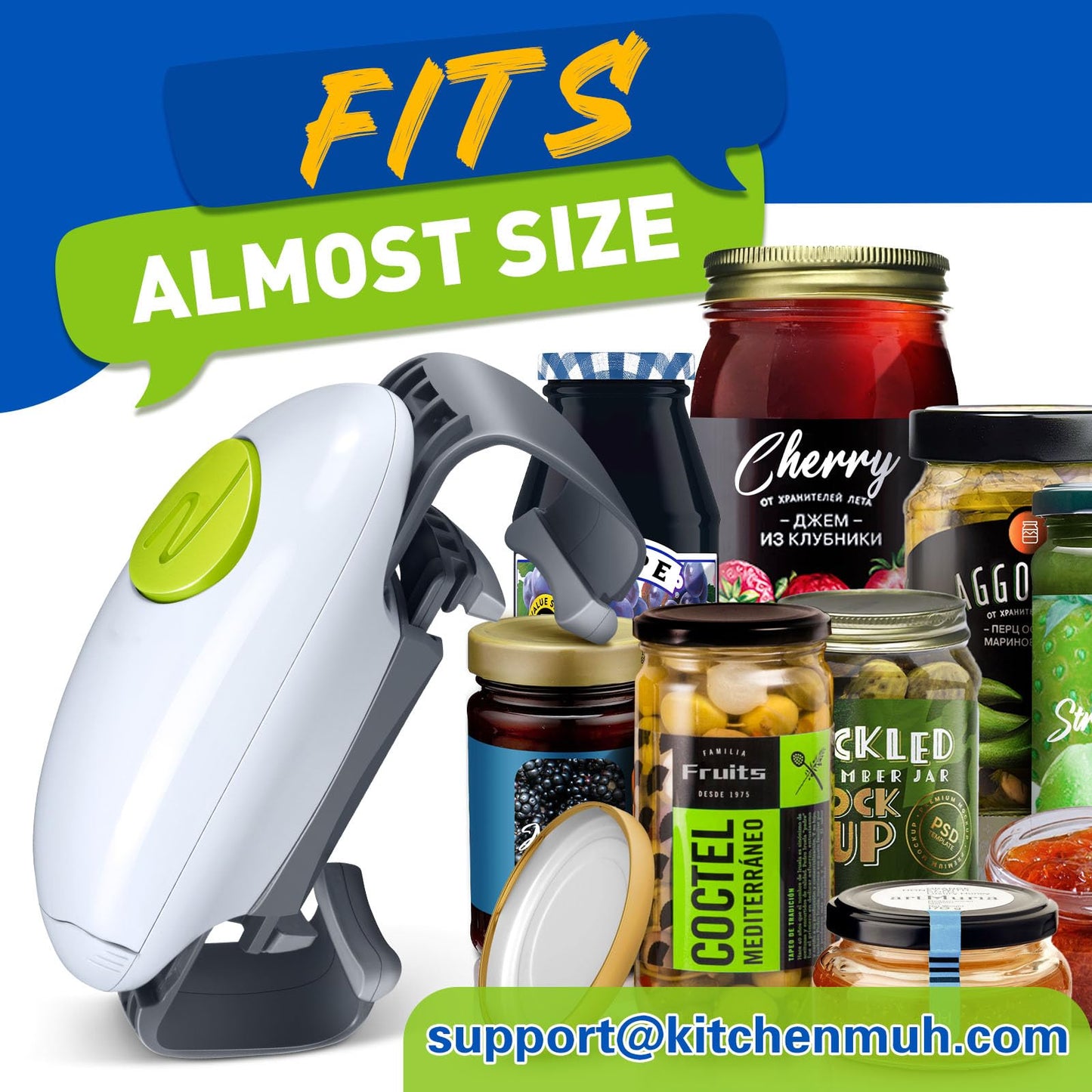 Higher Torque Electric Jar Opener for Seniors with Arthritis Fit Almost Jars Size, Strong Tough Automatic Jar Opener for Weak Hands, Hands Free Battery Operated Bottle Opener for Arthritic Hands White