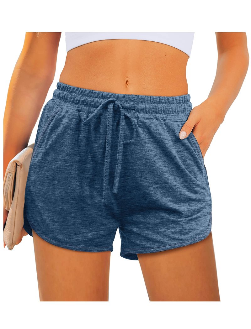Womens Athletic Shorts Casual Summer Clothes Navy Blue M