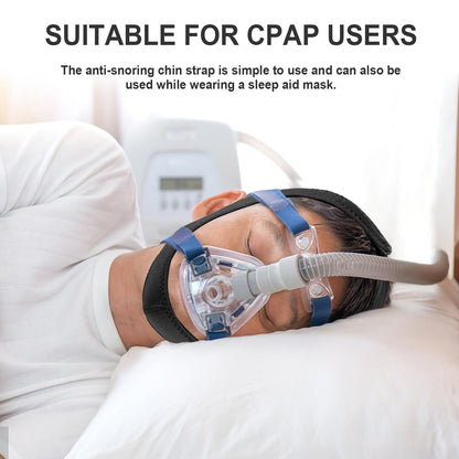 Chin Strap for Sleeping, Chin Strap for Snoring, Adjustable and Breathable Anti Snoring Devices, Anti Snoring Chin Strap for Men and Women to Stop Snoring, Skin-Friendly Comfortable Sleeping -Black