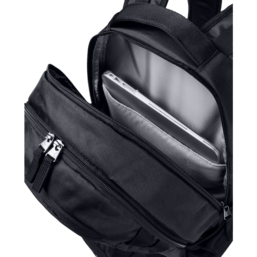 Under Armour Unisex-Adult Hustle 5.0 Backpack , Black (001)/Silver , One Size Fits All