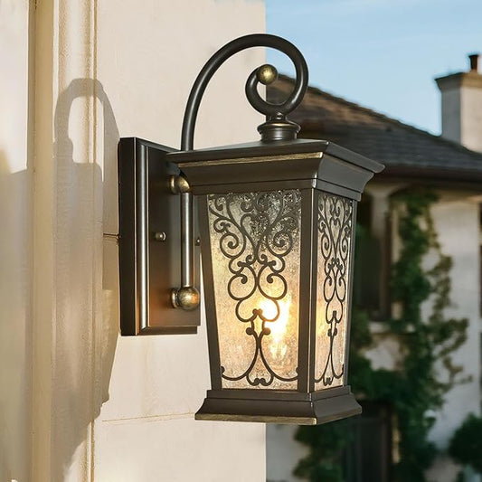 ALVIME Outdoor Wall Light Fixtures, Exterior Lighting Fixtures, Waterproof Outdoor Sconce Lights, Outside Patio Lanterns for Entryway, House Front Door, Farmhouse, Garage, E26 Base&Clear Seeded Glass