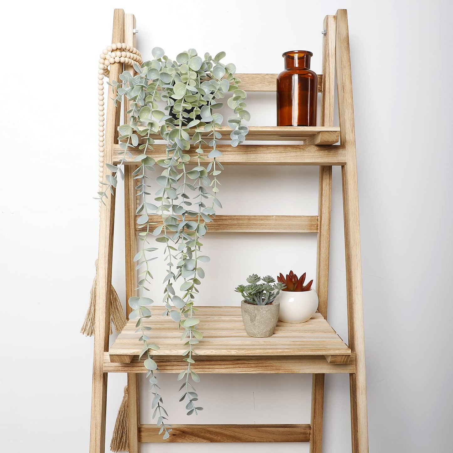 COCOBOO 1pcs Artificial Hanging Plants Fake Eucalyptus Potted Plant Hanging Plant for Wall Room Home Indoor Outdoor Shelf Decoration