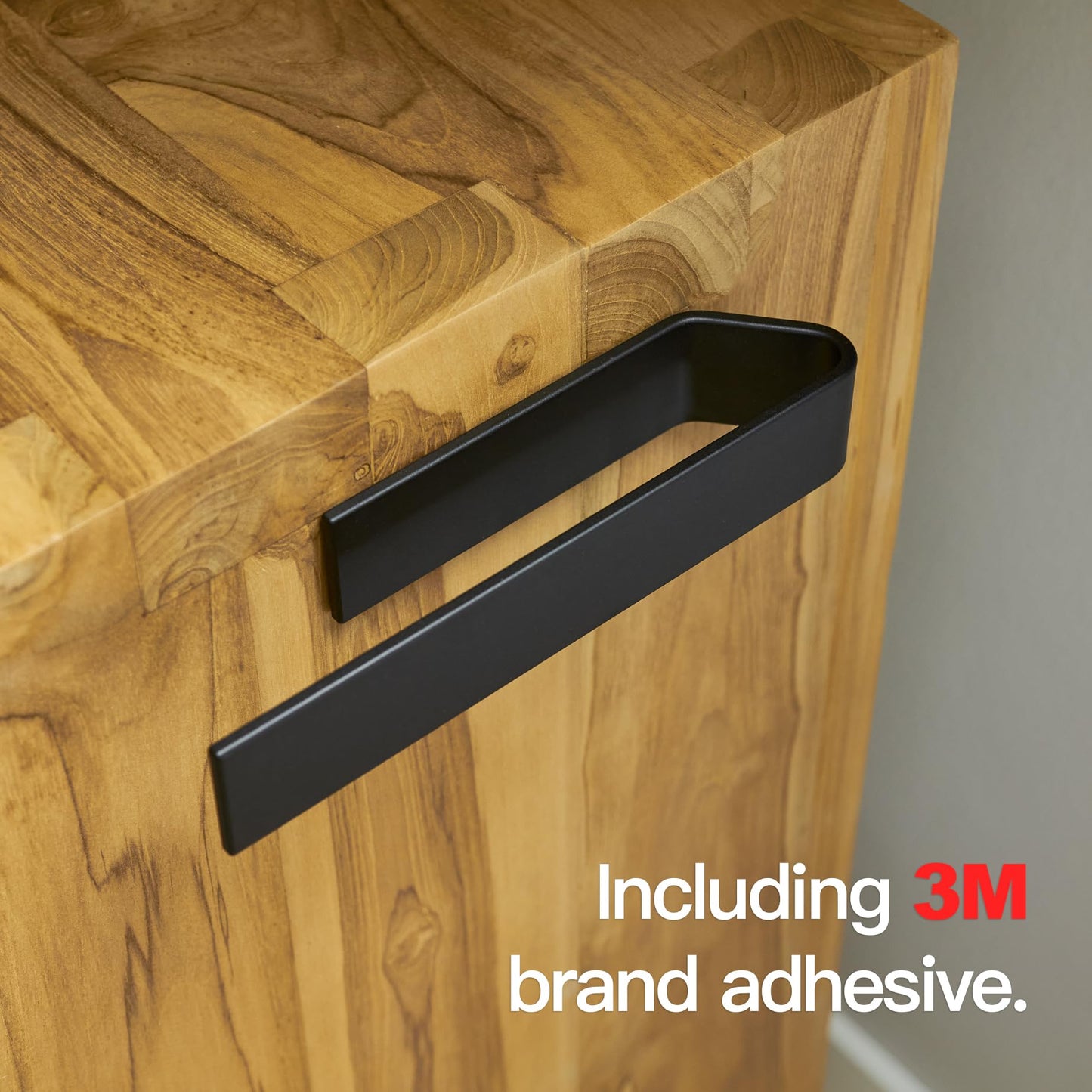 Designfactory Hamburg towel rail | Self Adhesive towel holder | towel rail for bathroom and kitchen | 22 cm | Modern design | Matt Black