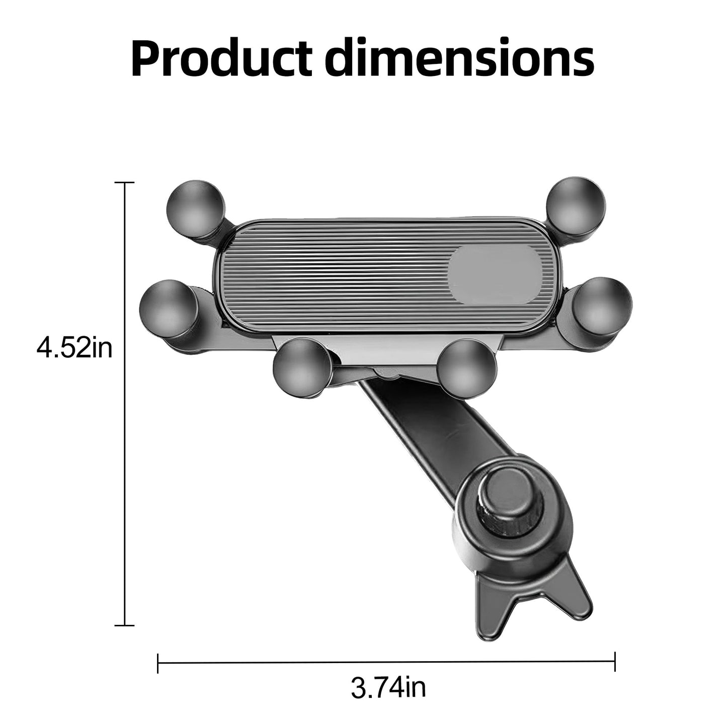 Car Phone Holder with 6-Point Extension Arm – Long Reach Adjustable Car Mount for Dashboard or Windshield, Ideal Phone Holder for Trucks, SUVs, and Sedans