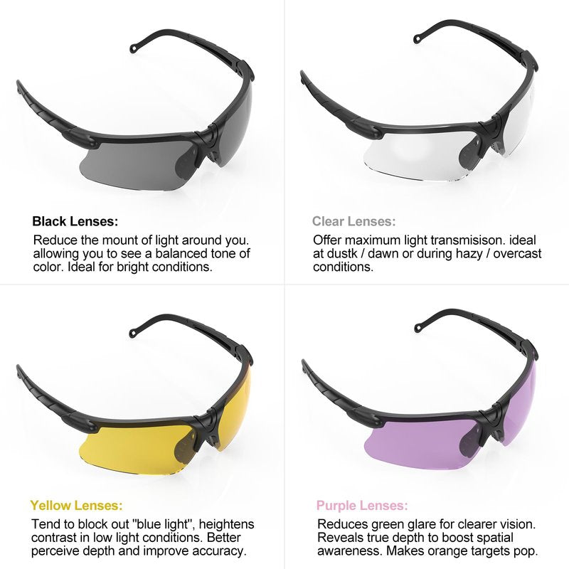 xaegistac Shooting Glasses with Case Anti Fog Hunting Safety Glasses for Adults