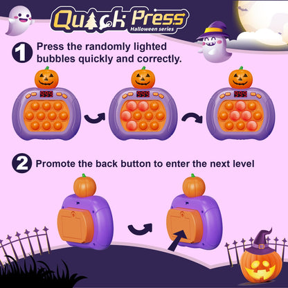 Halloween Pop Game Fidget Toys for Kids and Adults, Quick Push Pop Puzzle Light up Fidget Toy 8-12, Fast Push Bubble Sensory Toys for Kids Ages 3-12