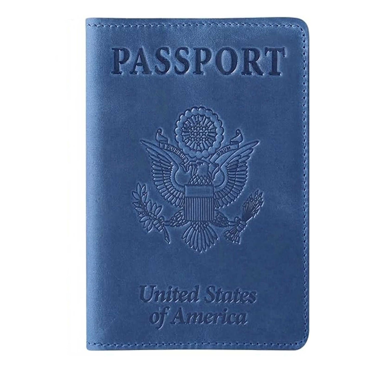 Ciana Passport Holder for Men and Women - PU Leather Passport Cover and Card Holder - Combo Slim Passport Holder with Card Protector Slot, Travel Must Haves (Light Blue)