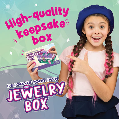 PURPLE LADYBUG Decorate Your Own Jewellery Box - Craft Kits for Kids, Ideal 7 Year Old Girl Gifts, Birthday Presents Ages 6-12, Girls Jewellery Box