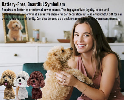 Fontee Nodding Dog Doll - Cute Ornament With Shaking Bobble Head for Car Dashboard, Home, Desk Decoration - Creative Gift (Teddy)