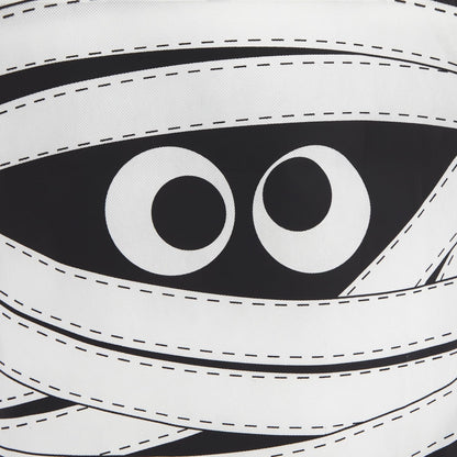 BLUE PANDA Halloween Tote Bags - 15 x 16 in, Black & White Canvas, Pack of 12 - Reusable Mummy-Print Trick-or-Treat Goodie Bag for Party Favors