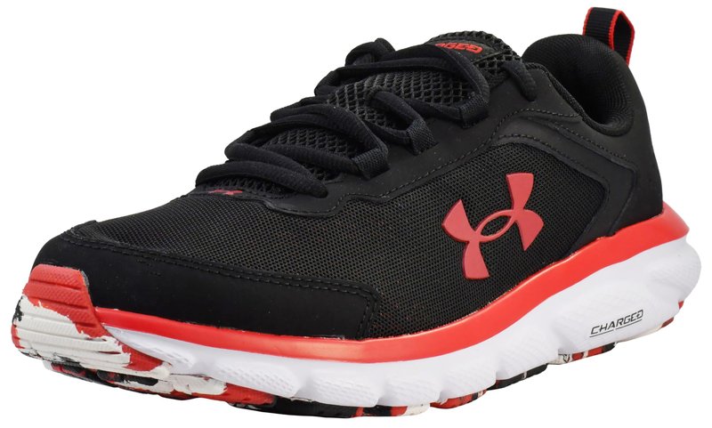 Under Armour Mens Charged Assert 9 Marble Running Shoe, Black(001 Red, 11.5 US
