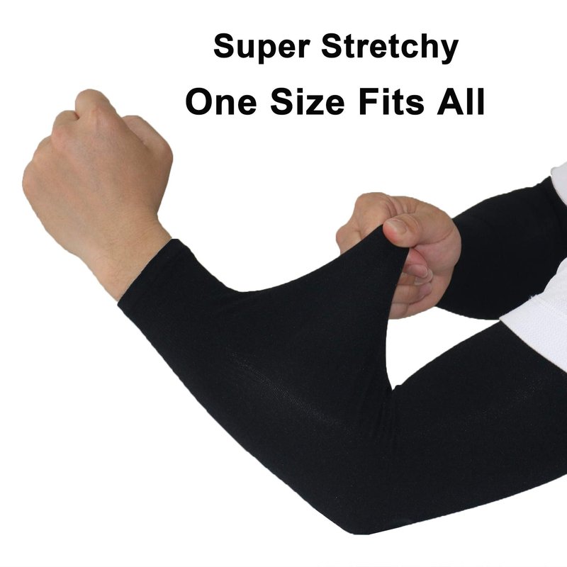 PFFY 2 Pairs UV Protection Cooling Arm Sleeves for Men and Women UPF 50 Sun Sleeve Beige*2