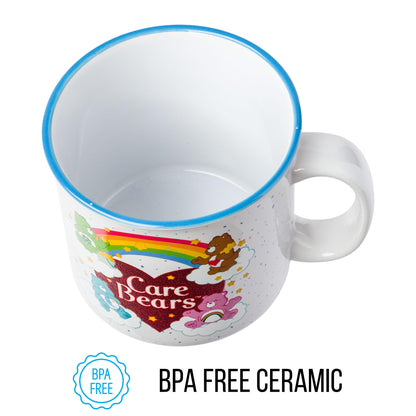 Silver Buffalo Care Bears Rainbow Heart Logo 20oz Ceramic Camper Mug