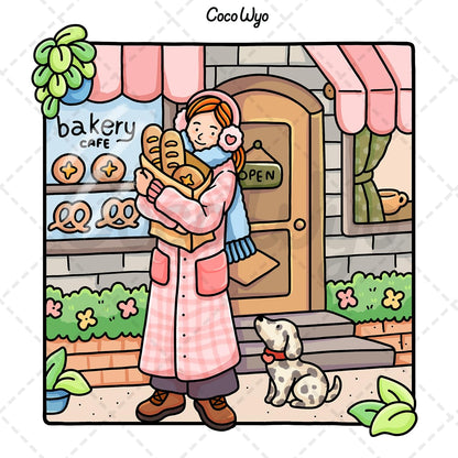 Girl Moments: Coloring Book for Adults and Teens Featuring Cute Cozy Daily Activities for Relaxation