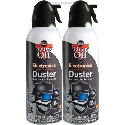 Dust-Off Compressed Gas Dusters, 10 Oz, Pack Of 2
