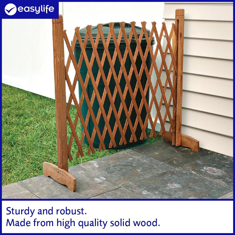 Easylife Solid Wood Expanding Fence, Mobile and Movable Fence, Gardeners & Pet Owners, Fold-able Design and Lightweight, H:90cm x W:30-190 cm from Easylife Lifestyle Solutions - Natural Wood