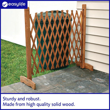 Easylife Solid Wood Expanding Fence, Mobile and Movable Fence, Gardeners & Pet Owners, Fold-able Design and Lightweight, H:90cm x W:30-190 cm from Easylife Lifestyle Solutions - Natural Wood