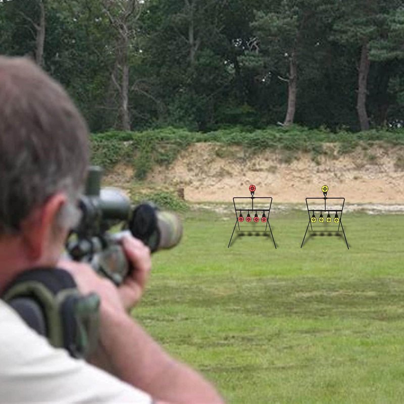 Atflbox Resetting Targets for Pellet Guns,Steel Targets for Shooting and Hunting, Rated for .177 .22 Caliber Airgun Rifle