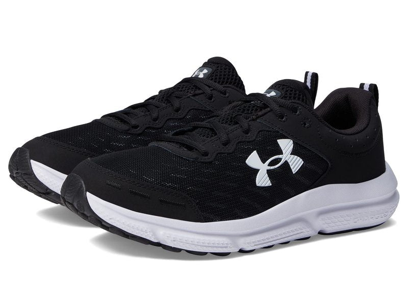 Under Armour Men's Charged Assert 10 Shoes, (001) Black/Black/White, 9 Wide