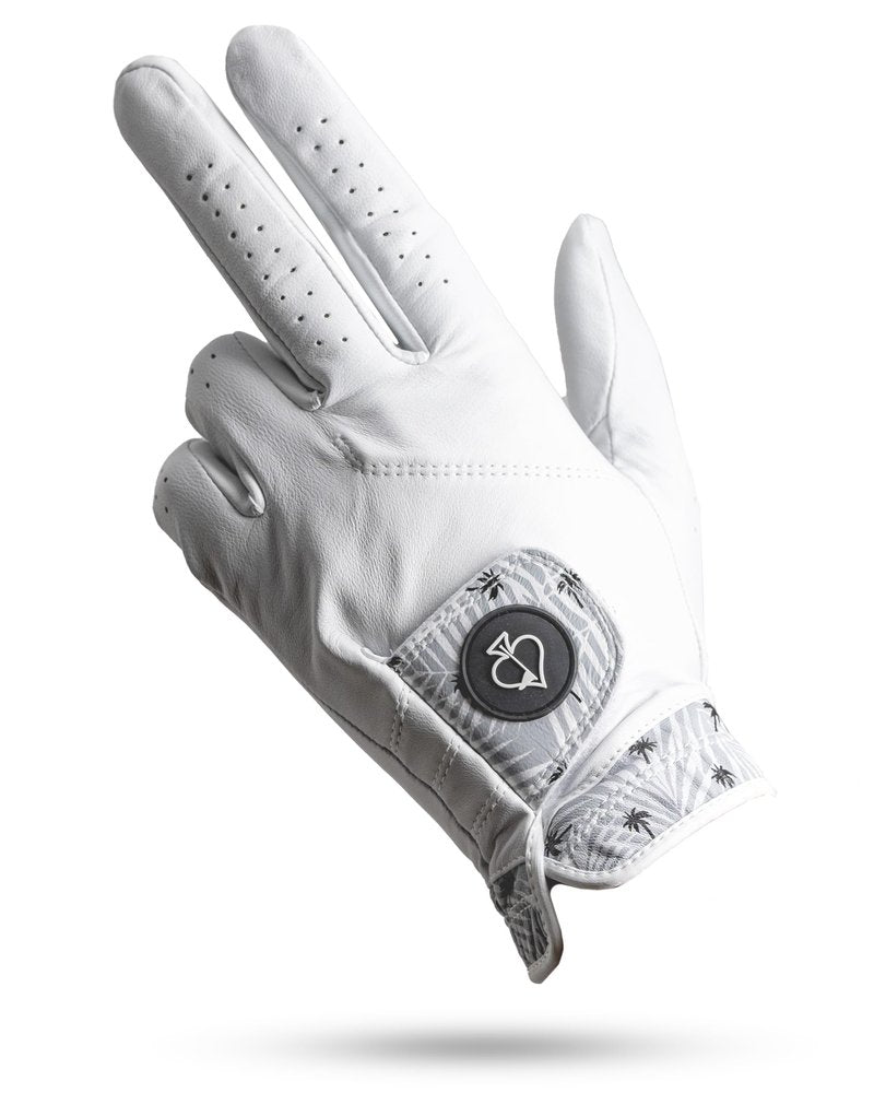 Pins & Aces - Palm Sunday Golf Glove Design - Premium AAA Cabretta Leather, Long-Lasting Durable Tour Glove for Men or Women - Premium Leather Golf Glove Left & Right Hand (X-Large, Left)